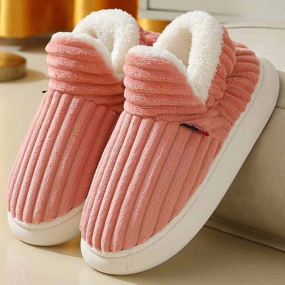 Fluffy Slippers for Women, Cloud Slippers Pillow Warm Fuzzy House Slippers, Thick Sole Anti-Skid Cozy Plush Booties