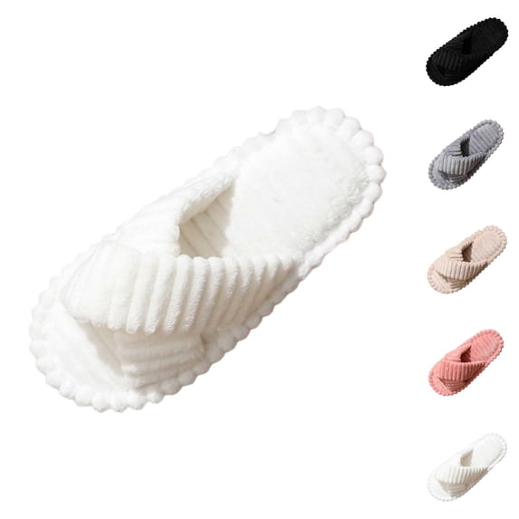 Fluffy Slippers for Women Cozy Non Slip Plush Slides Cozy Winter Slippers For And Indoor Outdoor Soft Shoes With Sole Comfortable Home Footwear