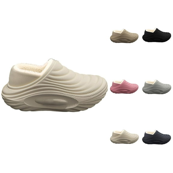 Fluffy Slippers for Women Cozy Plush Non Slip Design Lined Slippers Indoor Outdoor Winter Shoes With Memory Foam Comfort Arch Support