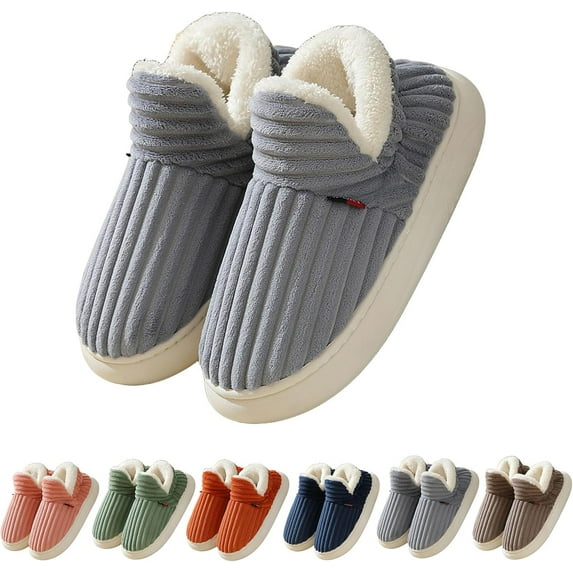 Fluffy Slippers for Women, Puffy Slipper for Men, Cloud-Shaped Winter Warm Cozy Fuzzy Anti-Skid Booties for Home