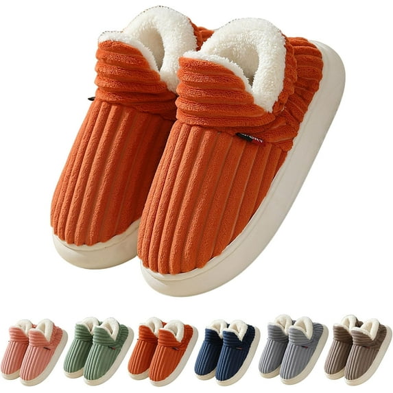 Fluffy Slippers for Women, Puffy Slipper for Men, Cloud-Shaped Winter Warm Cozy Fuzzy Anti-Skid Booties for Home