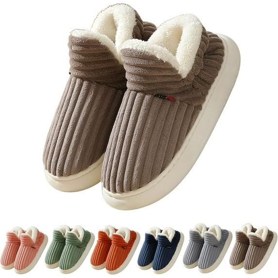 Fluffy Slippers for Women, Puffy Slipper for Men, Cloud-Shaped Winter Warm Cozy Fuzzy Anti-Skid Booties for Home