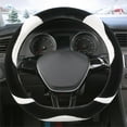 thumbnail image 1 of Fluffy Steering Wheel Cover D Shape, Cute Fuzzy Steering Wheel Cover Soft Universal 15 Inch, Black, 1 of 8
