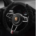 thumbnail image 1 of Fluffy Steering Wheel Cover Soft, Short Plush Black Steering Wheel Cover for Men and Women with Universal 14.5-15 Inch, 1 of 7