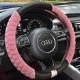thumbnail image 1 of Fluffy Steering Wheel Cover Soft, Short Plush Pink Steering Wheel Cover for Men and Women with Universal 14.5-15 Inch, 1 of 6