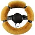 thumbnail image 1 of Fluffy Steering Wheel Cover for Women with Bling Crystal Diamond, Warm & Anti-Slip Plush Fur, Universal Fit for 14.5-15 Inch Steering Wheels, 1 of 10