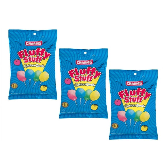 Fluffy Stuff Cotton Candy 2.5 Oz Theater Size Bags - Pack of 3