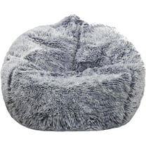 Fluffy Stuffed Animal Storage Bean Bag Chair Cover , Comfy Bean Bag Cover for Organizing Plush Toys or Textile, for Adults Teens Kids Girls