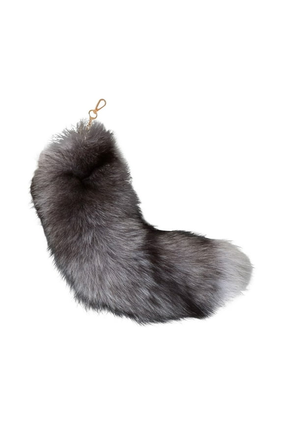Fluffy Tail Keychain for Women - 40cm 3D Pompom Pendant, Bag Charm Accessory