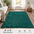 Teal Rug Fluffy Teal Shag Area Rug for Bedroom Living Room, Soft Dorm Carpet 4x6 ...