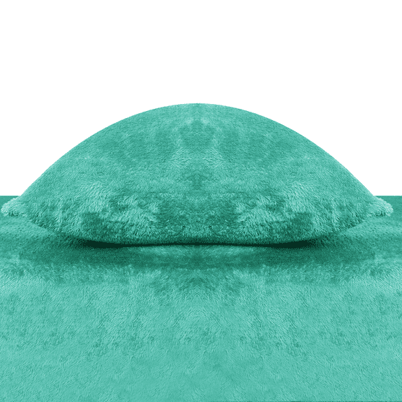 Teddy Fleece Fitted Sheet Full - 1 Deep Pocket Furry Green Fleece Fitted Sheet and 2 Piece Pillowcases