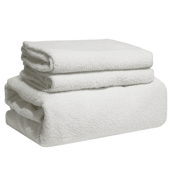 3 Pieces Fluffy Teddy Fleece Fitted Sheet Full,1 Deep Pocket Fitted Sheet and 2 Piece Pillowcases White