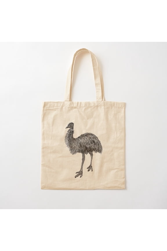 Fluffy The Emu Canvas Tote Bags, Reusable Shopping Bag