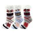 thumbnail image 1 of Fluffy Thermal Sherpa Slipper Socks, 3 Pairs for Women, Ultra Soft Christmas Winter Non Skid (Pack A), 1 of 5