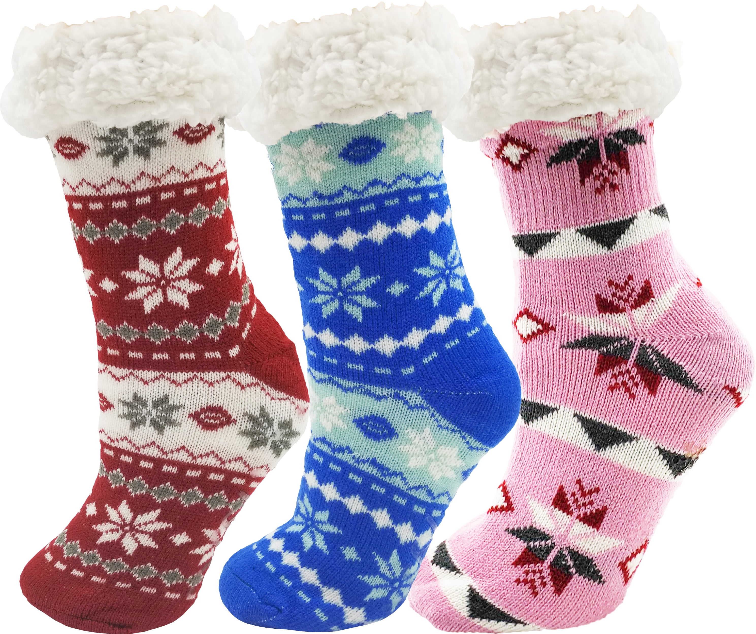 Cozy Warm Fluffy Thermal Sherpa Slipper Socks, Cute Pairs for
