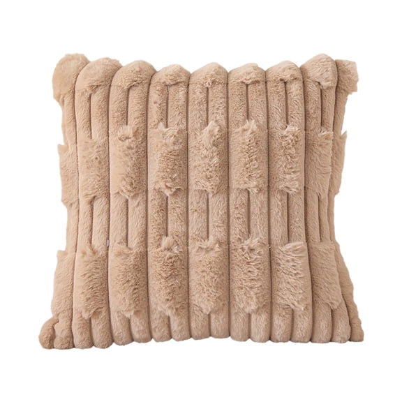 Fluffy Throw Pillow, Fuzzy Decorative Pillow, 17X17 In, Faux Fabric, Decorative Throw Pillow Covers, Pillow Decorative, Textured Pillow, Khaki, Cozy Accent Cushion, Plush Cushion,