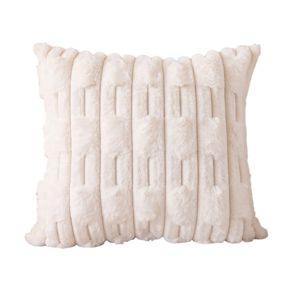 Fluffy Throw Pillow, Tufted Lumbar Pillow, Fuzzy Decorative Pillow, Plush Cushion, Faux Fabric, 17X17 In, Cozy Accent Cushion, Neutral Home Decor, Decorative Throw Pillow Covers,