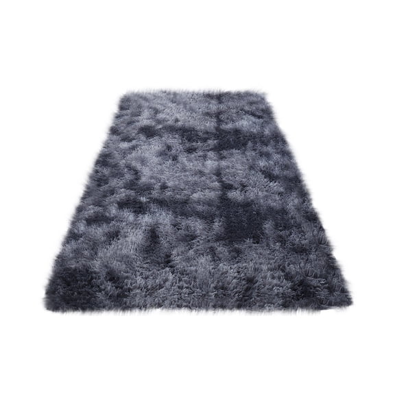 Fluffy Tie Dye Rug 2x5ft European Fuzzy Plush Household Carpet Soft Comfy Bedside Rug for Bedroom Livingroom Apartment Dorm