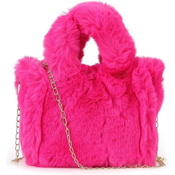 Fluffy Tote Bag Faux Fur Hobo Bag Purse Plush Handbag Furry Purse Soft Plush Bag for Women Cute Aesthetic Bag