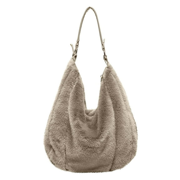 CHUMUD Fluffy Tote Bag Winter Fuzzy Purses for Women Faux Fur Bag with Strap Soft Furry Handbag Plush Crossbody Bags