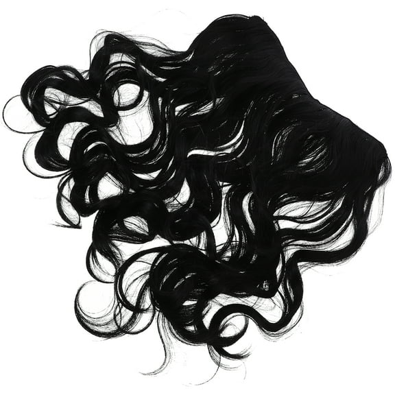 Fluffy U-shaped Wig Wavy Hair Extensions Clip in Human Bobby Pins Black Curls Clips for