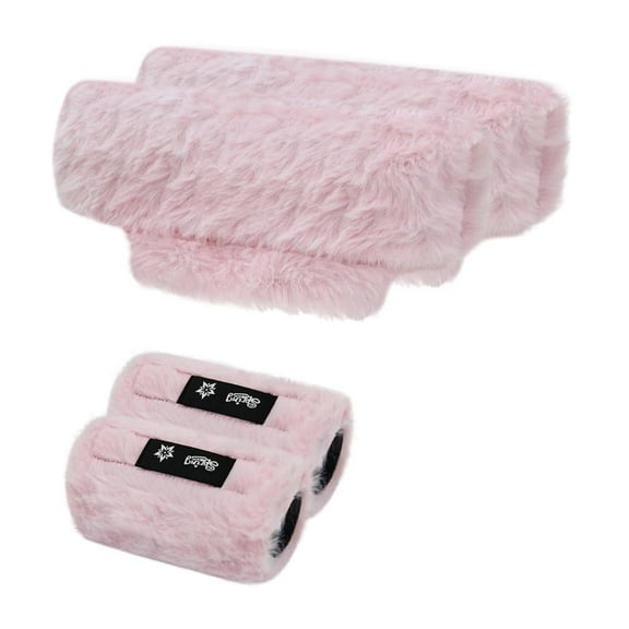 CAVENDY Plush (Faux Rabbit Fur) Underarm Crutch Pads & Hand Grip Covers, 4-Piece Set, Non-Slip, Washable, Universal Fit