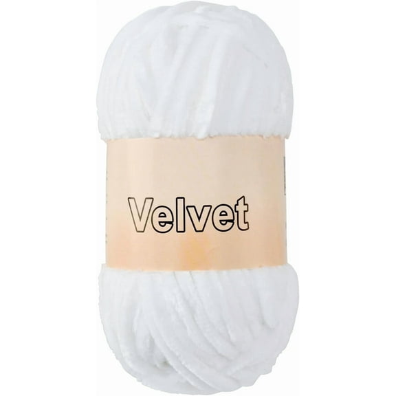 Fluffy Velvet Yarn for Crocheting, Chunky Chenille Blanket Yarn for Crocheting, Soft Fuzzy Puzzle Yarn for Knitting, 100g/3.53oz Bulky Thick Amigurumi Crochet Yarn(White)
