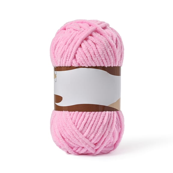 Fluffy Velvet Yarn for Crocheting, Plush Chenille Blanket Yarn for Knitting, Amigurumi Yarn, Soft Puzzle Yarn for Hats, Scarves, Cushions, Crafts, Dark Pink