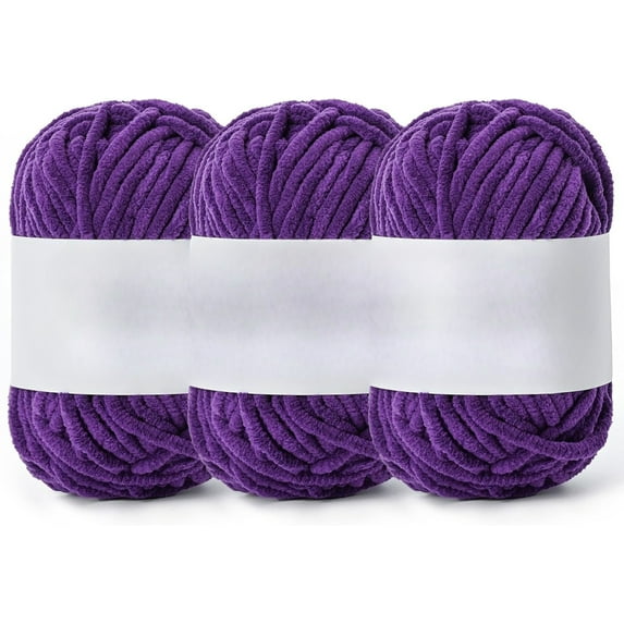 Fluffy Velvet Yarn for Crocheting, Chunky Chenille Blanket Yarn for Crochet, Soft Fuzzy Puzzle Yarn for Knitting, Bulky Thick Amigurumi Crochet Yarns