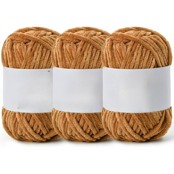 Fluffy Velvet Yarn for Crocheting, Chunky Chenille Blanket Yarn for Crochet, Soft Fuzzy Puzzle Yarn for Knitting, Bulky Thick Amigurumi Crochet Yarns