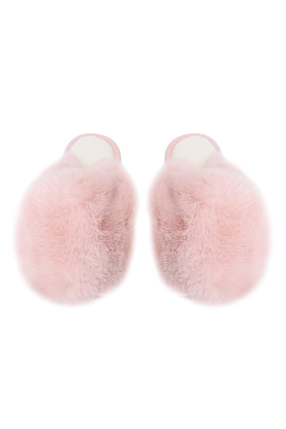 Winter House Slippers Pink Artificial Wool Women 1 Pair