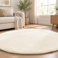Tan Round Rug Fluffy Washable Round Shaggy Area Rug Carpet for Living Room, Bedroom ...