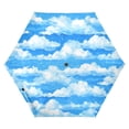 thumbnail image 1 of Fluffy White Clouds Folding Umbrella UV50+ Waterproof Sun Protection Auto Open Close Compact Fiberglass Frame, 1 of 8