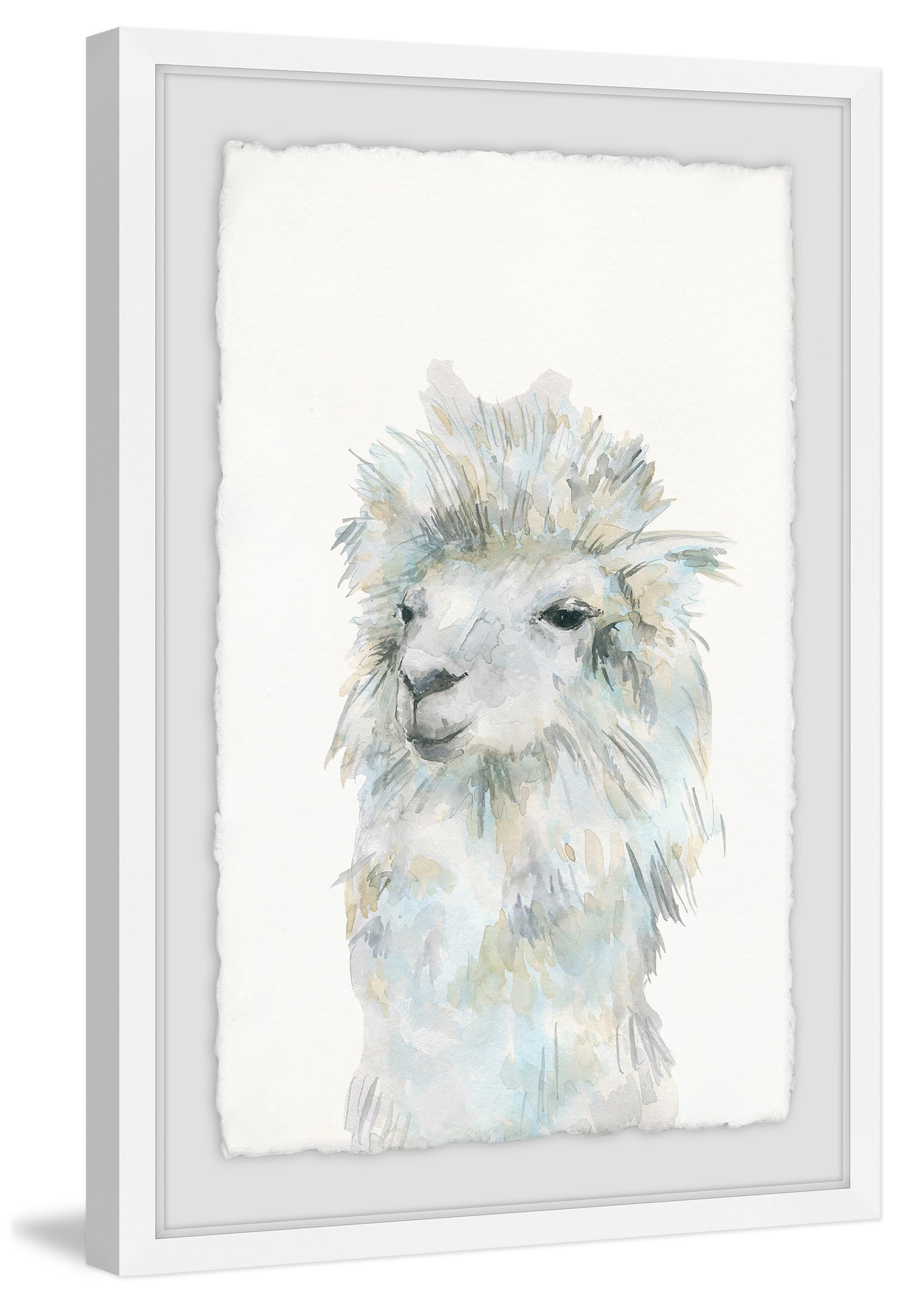 Fluffy White Framed Painting Print