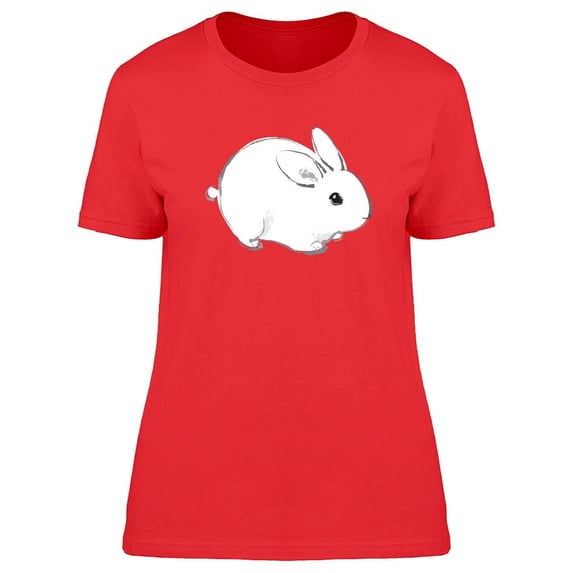 Fluffy White Rabbit T-Shirt Women -Image by Shutterstock, Female Large