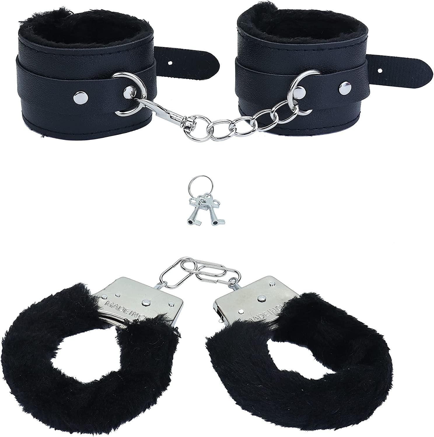 Fluffy Wrist Leather Handcuff Bracelet Detachable Adjustable Toy Plush