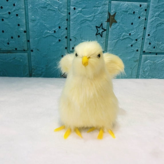 Fluffy Yellow Chick Plush Toy, Realistic Downy Stuffed Animal Bird Figure, Adorable Spring Theme Collectible Doll for Home Display and Gift Giving