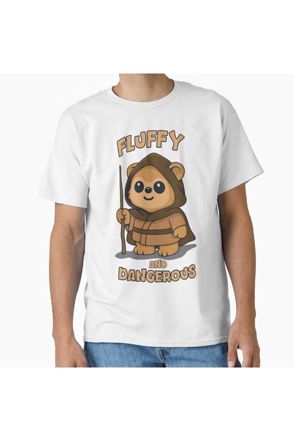 Fluffy and Dangerous Cute Loth Cat Showing Tiny Fangs Cartoon Top T-Shirt