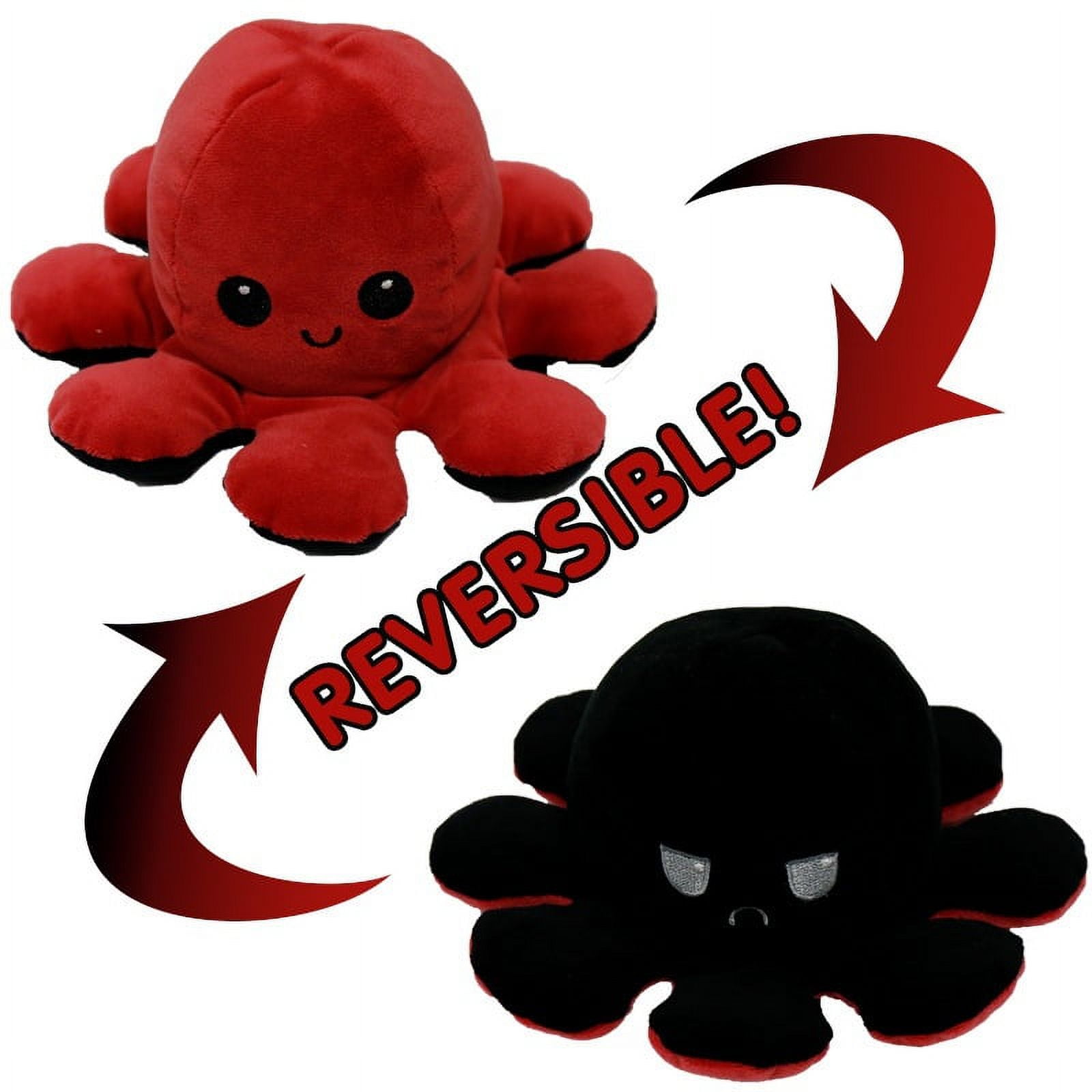 Fluffy plush Octopus DoubleSided Flip Plush Reversible Moody Octopus