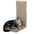 thumbnail image 1 of FluffyDream Cat Scratcher, L Shape Cat Scratch Pad Wall Mounted, Cat Scratching Cardboard with Ball Toy, 1 of 8