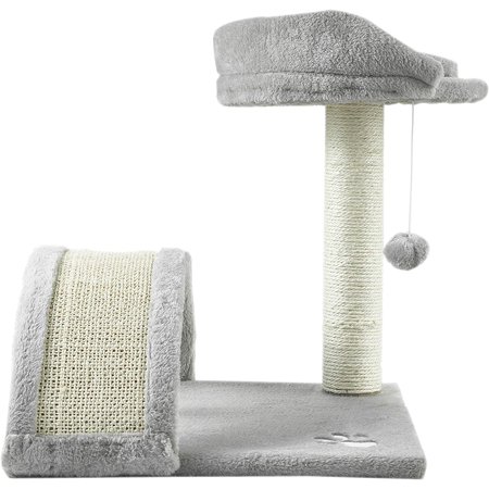 FluffyDream Cat Tree, Cat Tower,with Scratching Posts, Plush Perch, Cat Activity Center, Gray