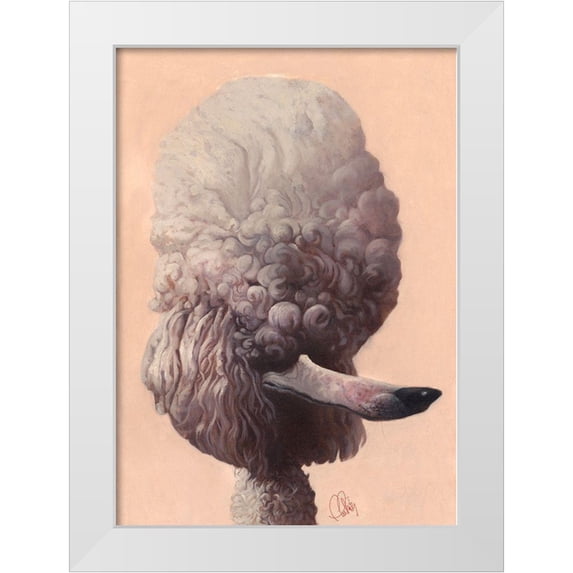 Fluharty, Thomas 11x14 White Modern Wood Framed Museum Art Print Titled - Poodle