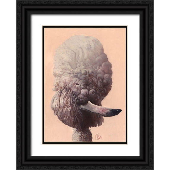 Fluharty, Thomas 24x32 Black Ornate Wood Framed with Double Matting Museum Art Print Titled - Poodle
