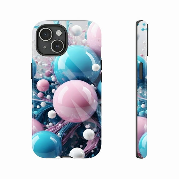 Fluid Art Pastel Bubbles Glossy iPhone Case Artistic Gift for Teens Artists Compatible with iPhone 11/12/13/14/15/16 (Pro Max/Plus)