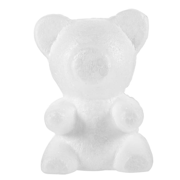 Masteelf White Bear Shaped Foams for Crafts Unpainted DIY Decoration Model Lightweight and Practical