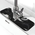 Fluid Black White Paint Swirls Faucet Mat for Kitchen Sink, Kitchen