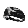 thumbnail image 1 of Fluid Black White Paint Swirls Headbands for Women Men, Workout Elastic Sweat Band for Yoga Running Cycling Gym Exercise Non Slip Head Bands for Women's Hair, 1 of 5