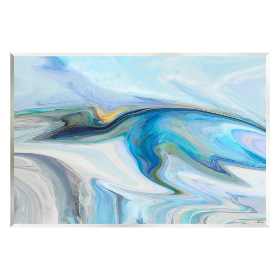 Fluid Blue Contemporary Composition Abstract Graphic Art Unframed Art Print Wall Art