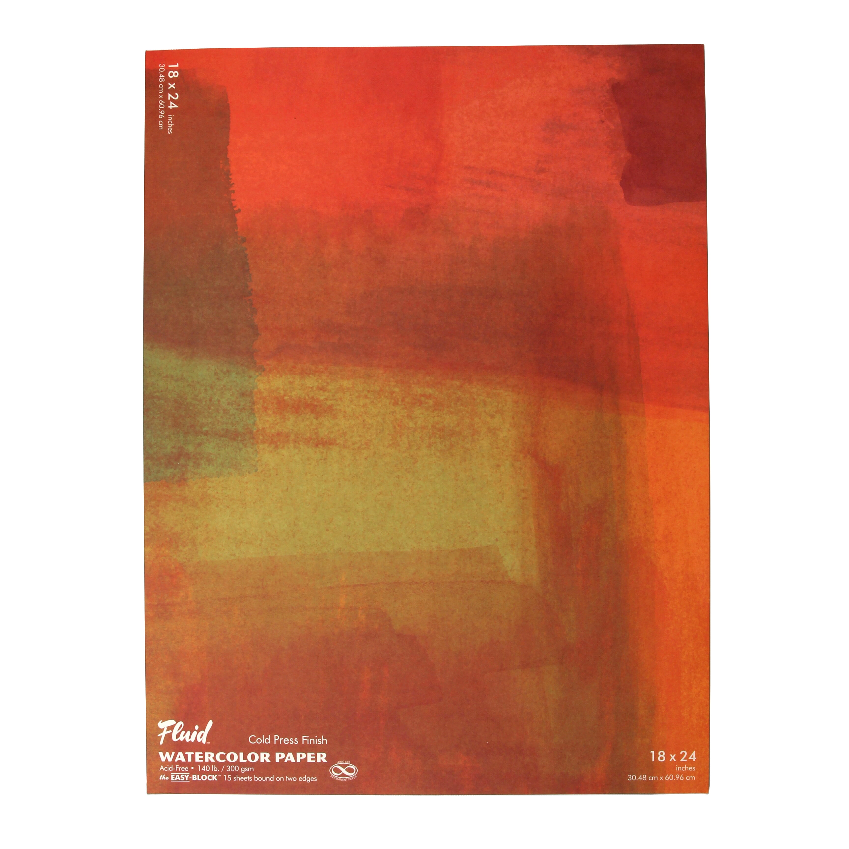 Global Art Fluid Watercolor Paper Block, Cold-Press, 18