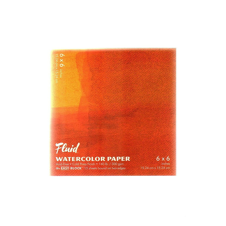 Fluid Cold Press Watercolor Paper 6 in. x 6 in., block (pack of 3) 